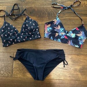 GAP Navy and Floral Bikini Set